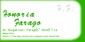 honoria farago business card